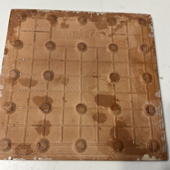 Vintage tile trivet hot plate made in Italy semigres 8 inch sq flower leaves - Picture 3 of 6